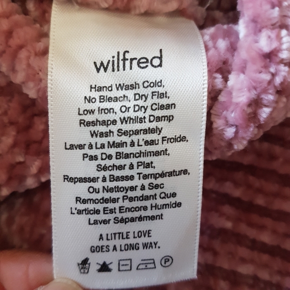 Aritzia Wilfred Violetta Long Sleeve Chenille V-neck Sweater Rose Mauve Sz M - Picture 13 of 16